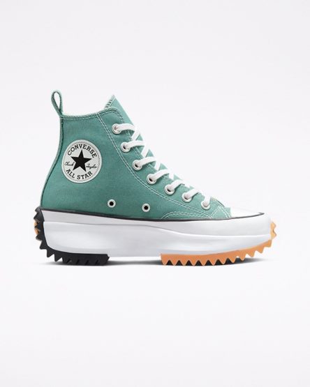 Zapatos Plataforma Converse Run Star Hike Altas Mujer Verde Negras Blancas | PE 25480L